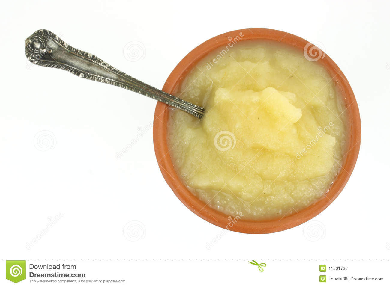 Apple sauce top with spoon Royalty Free Stock Image