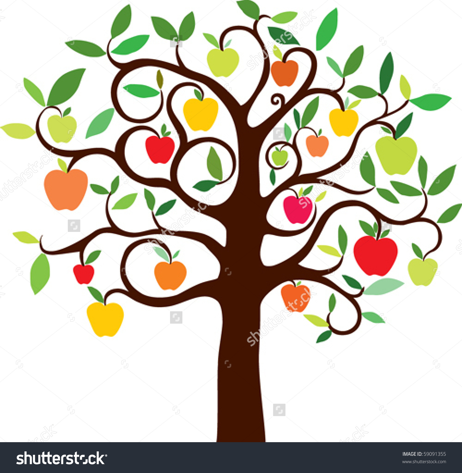 Modern Apple Tree Clipart