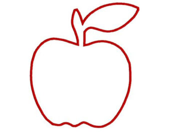 applique apple u2013 Etsy - Apple Outline Clip Art