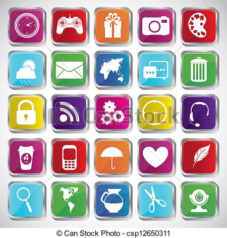 ... Apps Market - Illustration of icons of tablet apps, apps... Apps Market Clipartby ...