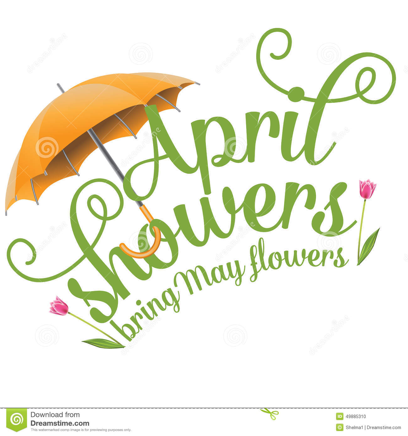 April Clip Art | April Showers Bring May Flowers Design Stock Vector - Image: 49885310 | APRIL | Pinterest | May flowers, Clip art and Spring