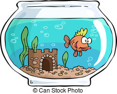 ... Aquarium - An aquarium with small fish vector illustration