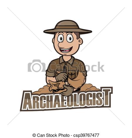 archaeologist logo illustration design