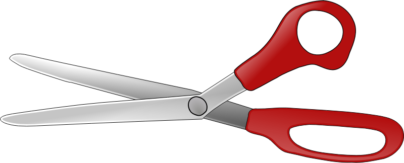 Open scissors icon vector dra
