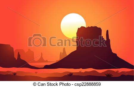 ... Arizona (Monument Valley)Sunset is a vector illustration.