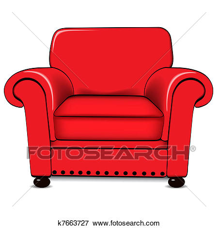 A vector illustration of an armchair