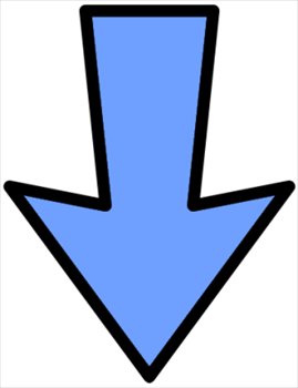 arrow-blue-outline-down - Free Clip Art Arrow
