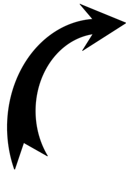 Black curved arrow clipart