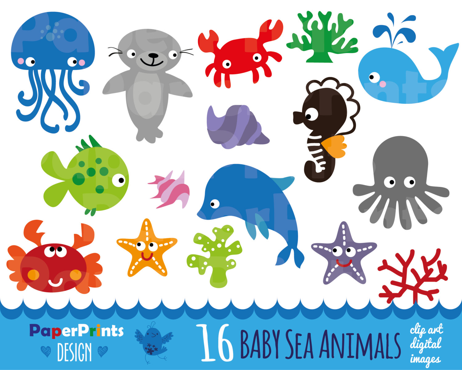Sea Creatures Clip Art ..
