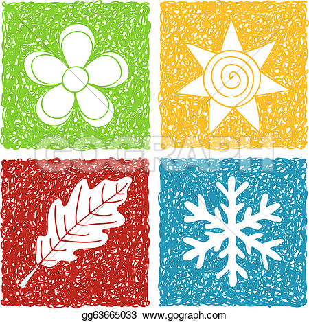 Art hearts beautiful for your design u0026middot; Four seasons doodle icons