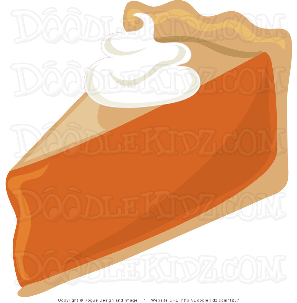 Art Illustration Of A Piece Of Pumpkin Pie Topped With Whipped Cream