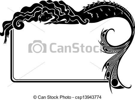 ... Art-nouveau mermaid silhouette frame