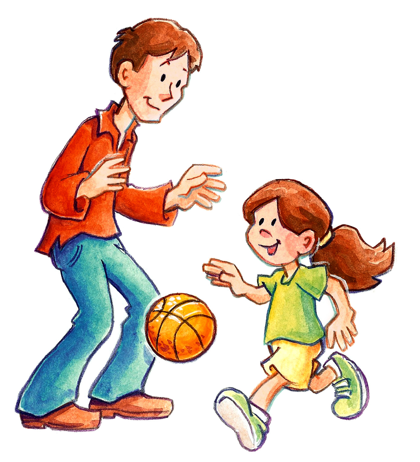 Art Sam Ples Father Daughter Basketball