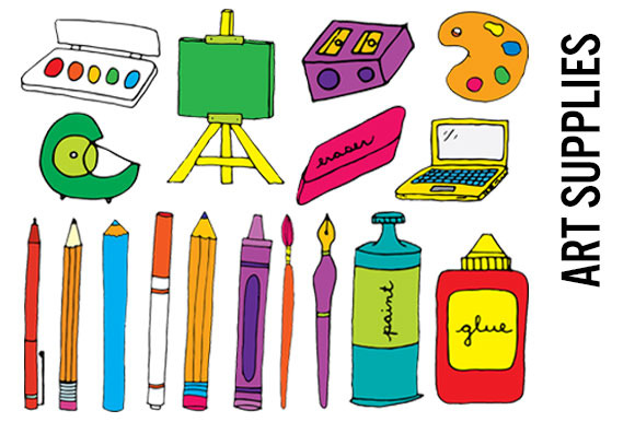 Art Supplies Clip Art Hi Res Pngs Illustrations On Creative Market
