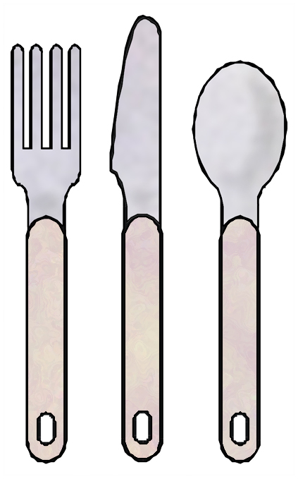 Red Plate With Knife And Fork