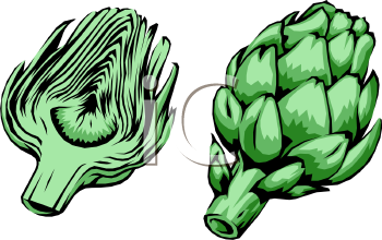Clipart Picture of a Realistic Looking Artichoke