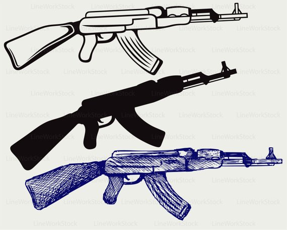 Assault rifle ak47 svg/assault rifle clipart/ak47 svg/rifle silhouette/rifle  cricut cut files/clip art/digital download designs/svg from LineWorkStock  on ClipartLook.com 