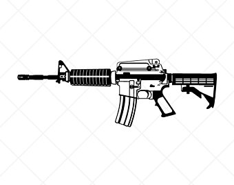 AR15 assault rifle - Die Cut 