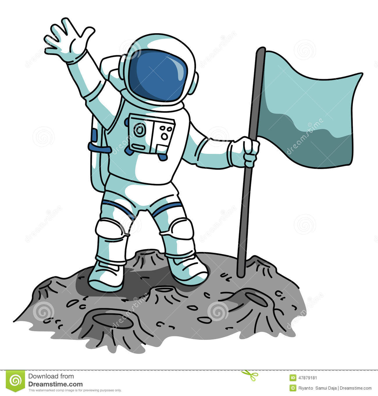 Girl Astronaut Floating