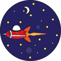 Astronomy Clip Art | Space Ship Clipart Image: Space ship flying through outer space with