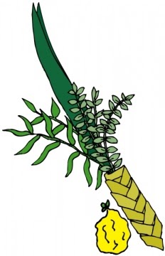 At religious services in the  - Sukkot Clipart