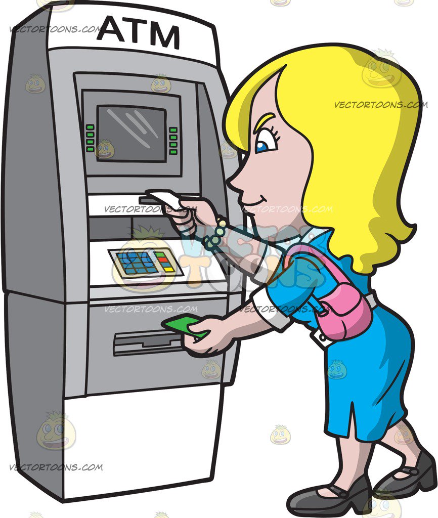 A Woman Getting Her Atm Receipt And Cash