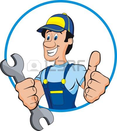 auto repair: Cartoon mechanic with tools