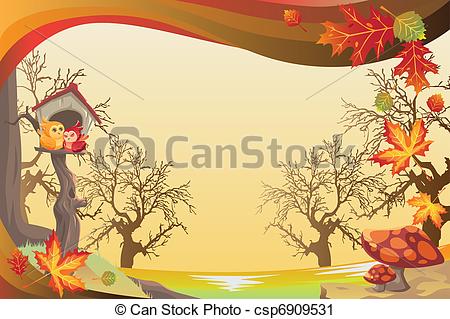 ... Autumn or Fall season background - A vector illustration of.