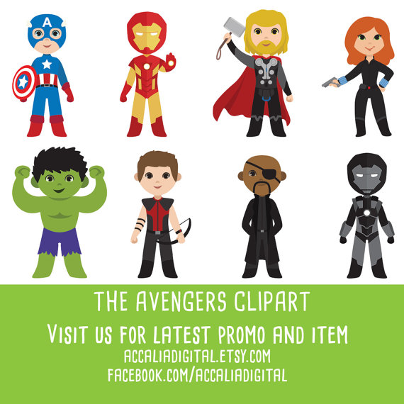 50% OFF Super Hero Clipart Avengers Clipart Cute by accaliadigital