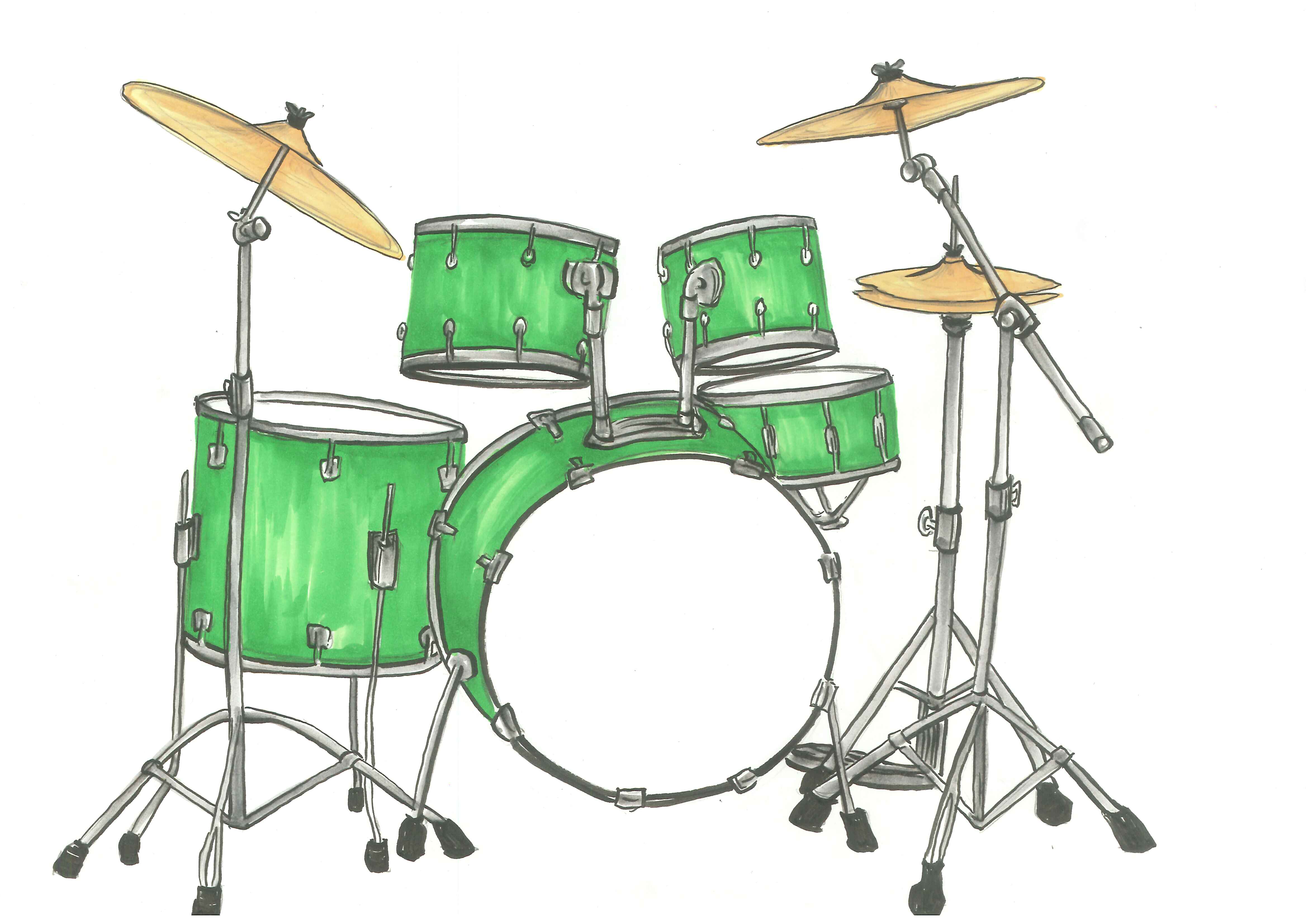 Awesome Drum Set Clipart . - Drum Set Clip Art