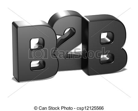 3D B2B on white background -  - B2B Clipart