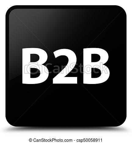 B2b black square button - csp50058911