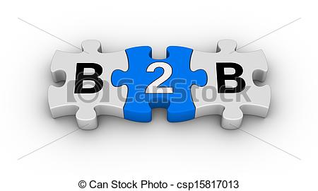 3d b2b red and blue letters o