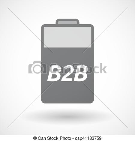 Isolated battery icon with the text B2B - csp41183759