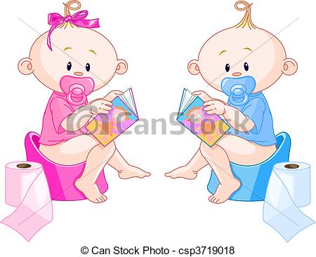 ... Babies Potty Training - Little babies girl and boy are.