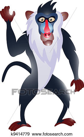 Clip Art - funny baboon cartoon. Fotosearch - Search Clipart, Illustration  Posters, Drawings