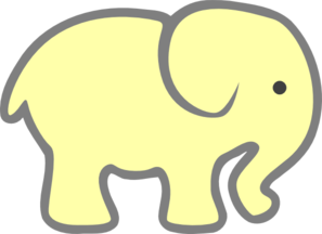 baby elephant clipart outline