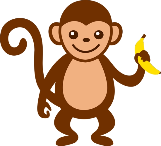 cute monkey clip art black an