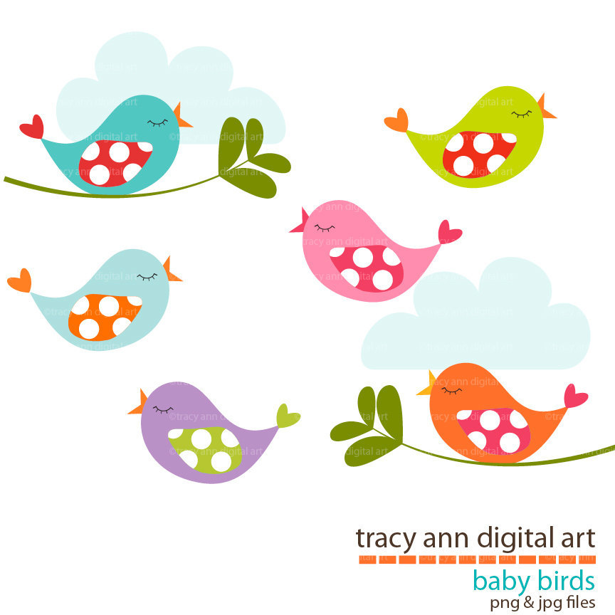 Baby Birds Clip Art By Tracya - Baby Bird Clipart
