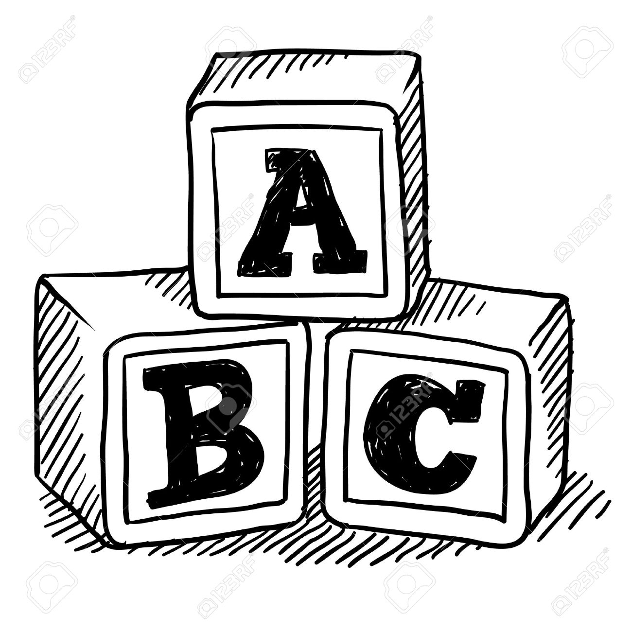 ABC Blocks Coloring Page - Fr