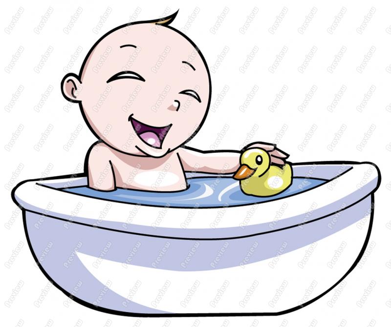 Baby Boy Taking A Bath Clip Art Royalty Free Clipart Vector
