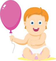 clipart baby holding a blue b - Baby Clipart