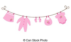 Baby Clothes - vector baby . - Baby Clothes Clipart