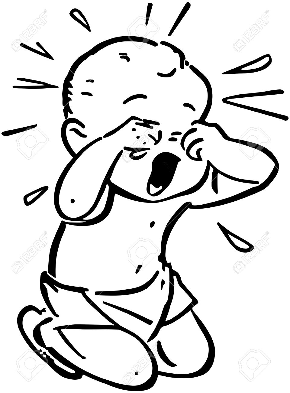 Cartoon Crying Baby Vector Cl