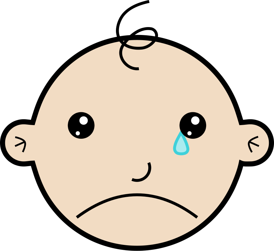 Crying baby cartoon clipart -
