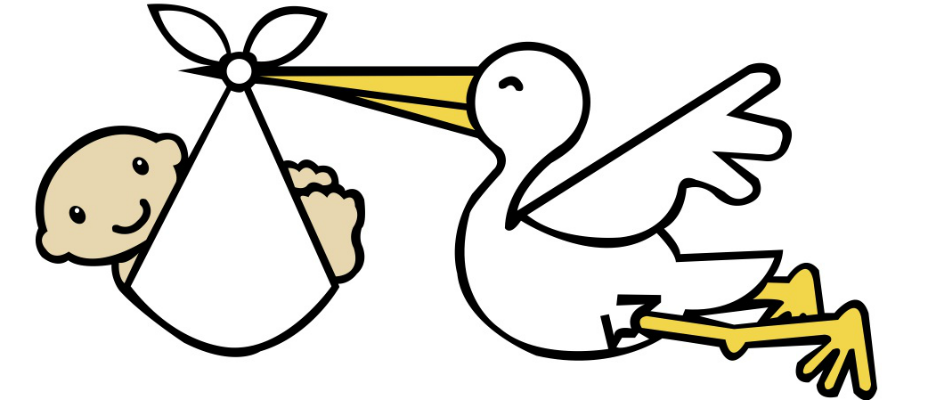 Baby Delivery Stork Clipart .