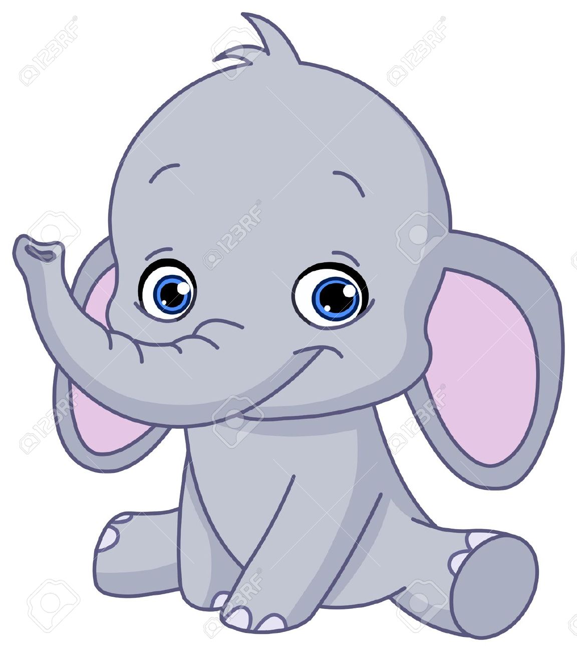 Light Grey Baby Elephant Clip