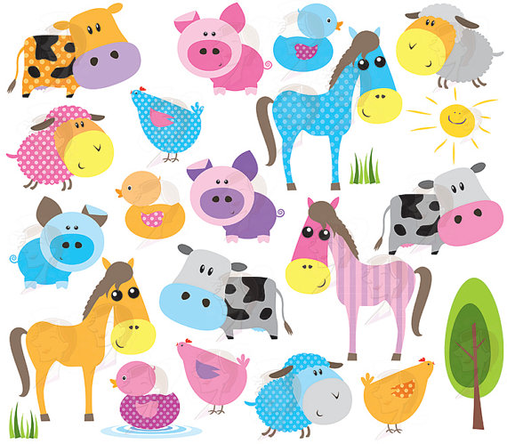 Baby Farm Animals Clipart Cut - Cute Animals Clipart