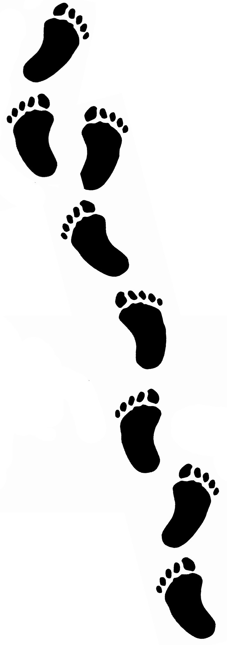 Receding footprints - clip ar