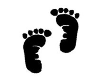 Baby Footprint Clipart In Bla - Baby Footprints Clipart